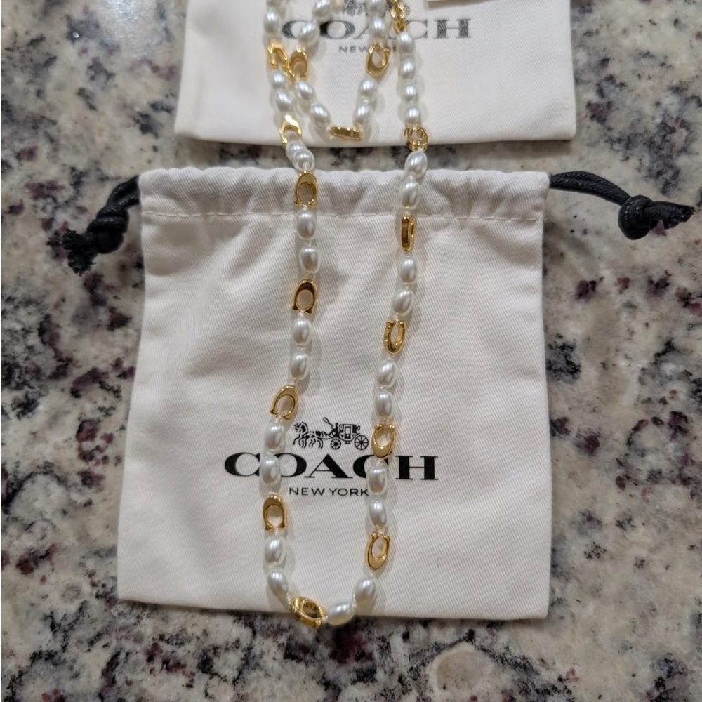 Coach Pearl and Gold Necklace